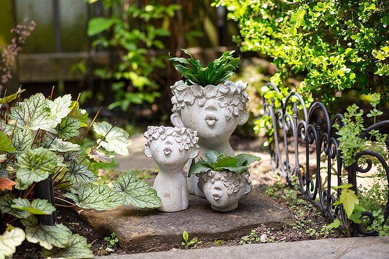 Mini Kissing Face Planter-4"H