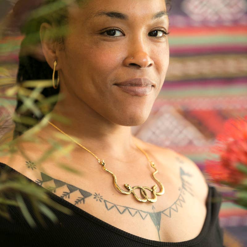 Ophidian Statement Necklace- Gold