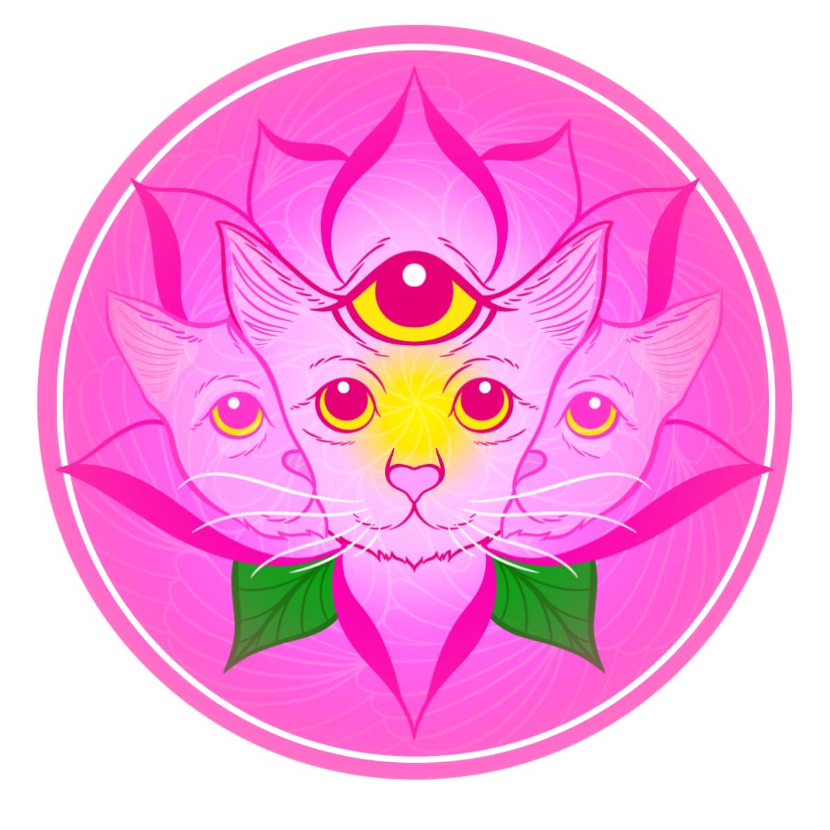 Sticker: 4 Eared Lotus 3” round vinyl