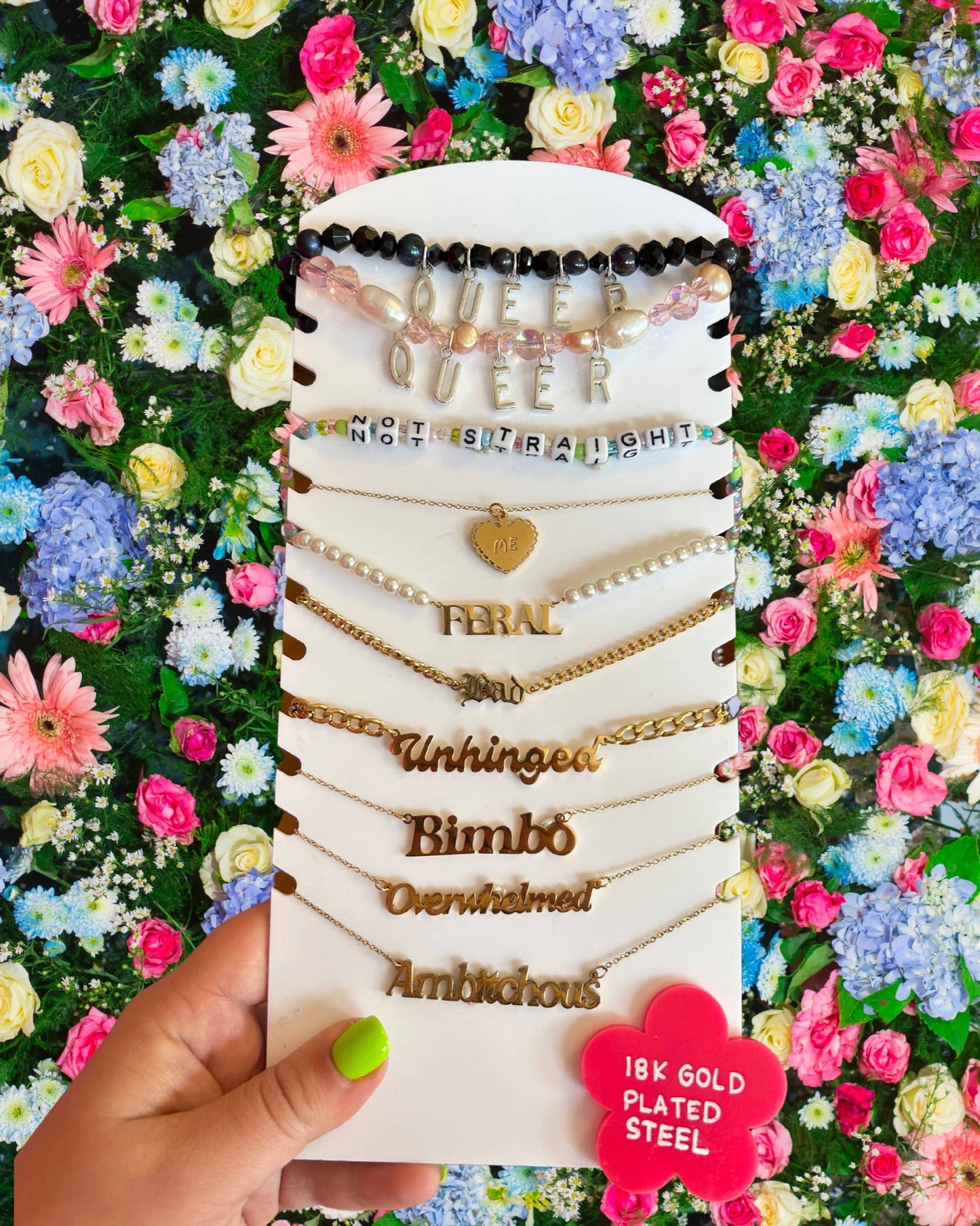 Overwhelmed Nameplate Necklace