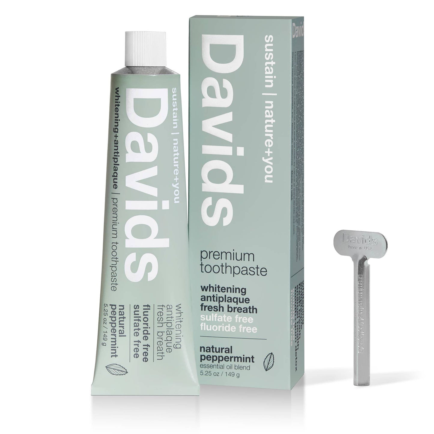 Davids Premium Toothpaste – Natural Peppermint (5.25 oz)