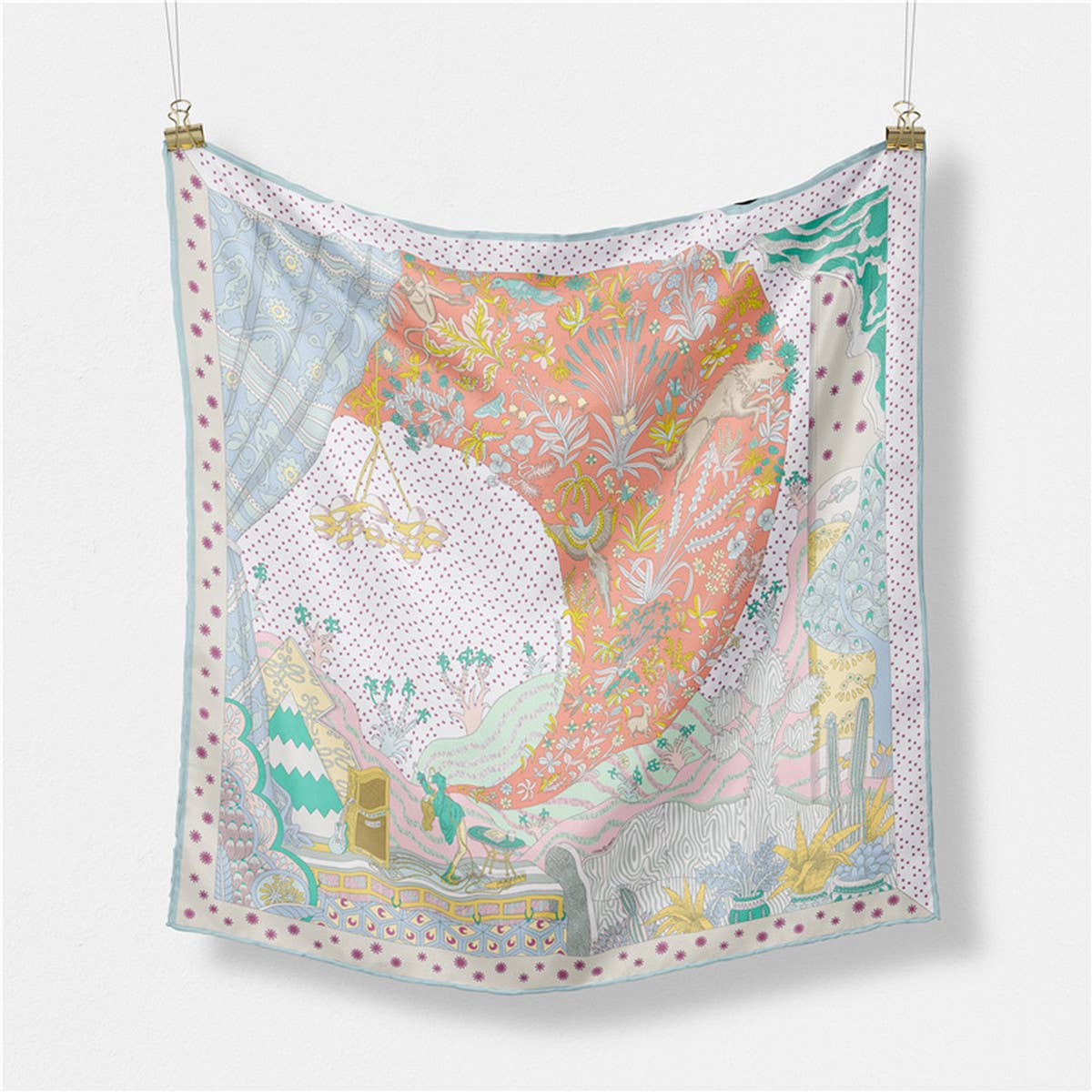 Scenic Floral Square Scarf