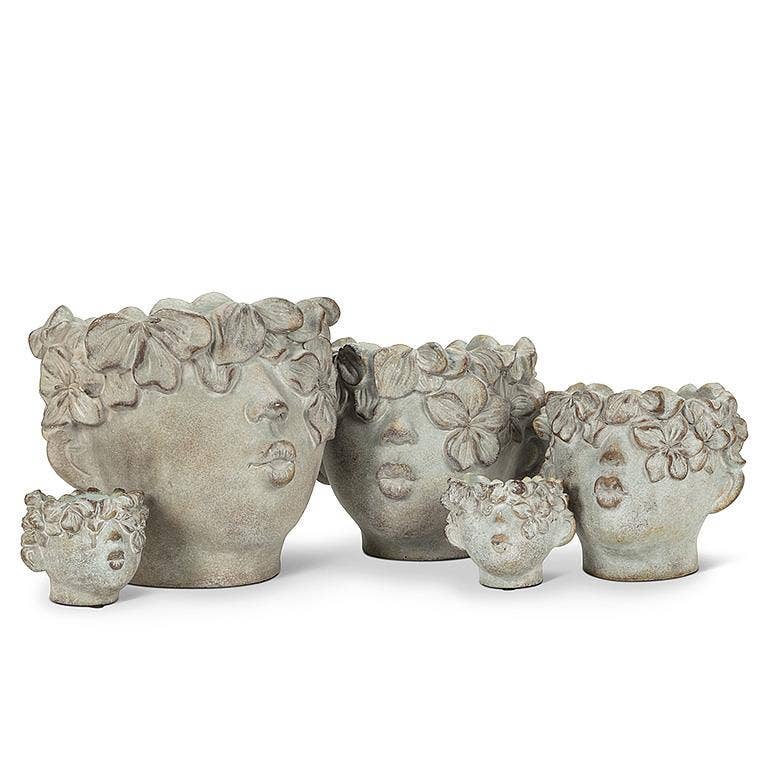Mini Kissing Face Planter-4"H