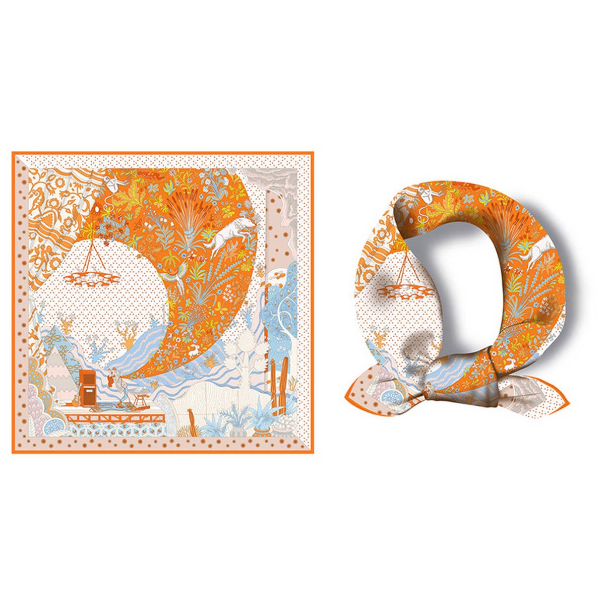 Scenic Floral Square Scarf