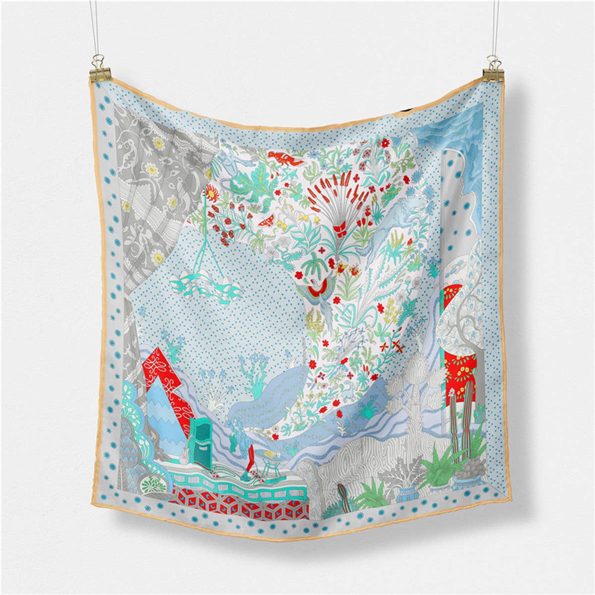 Scenic Floral Square Scarf