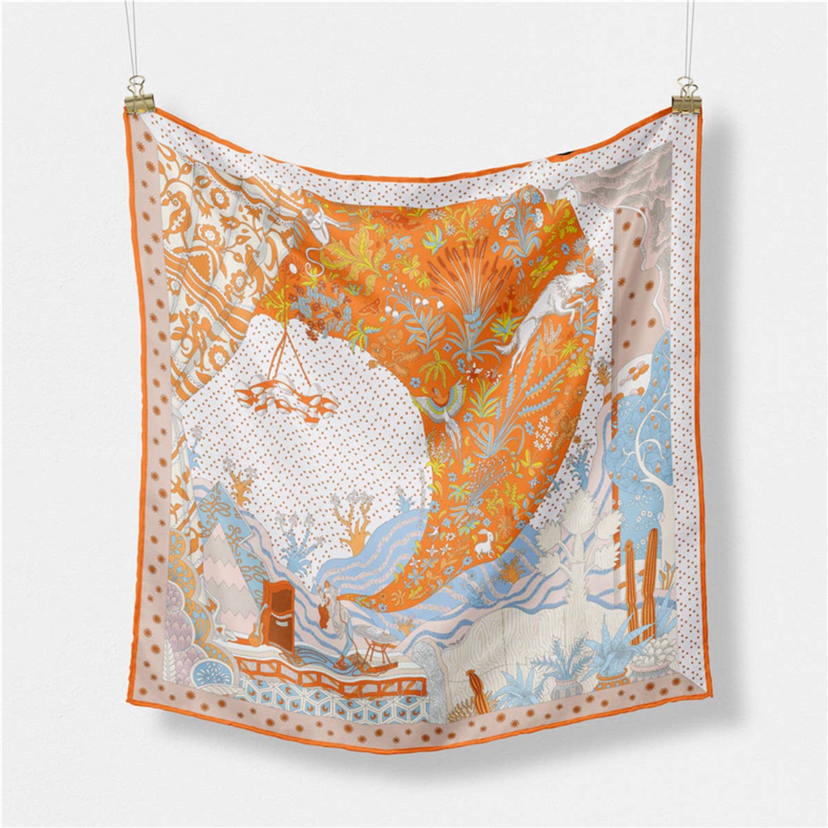 Scenic Floral Square Scarf