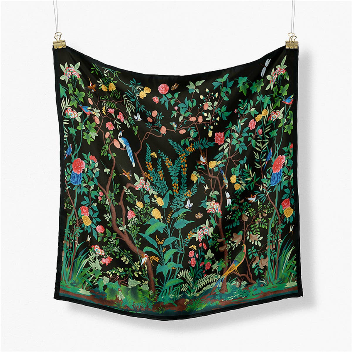 Scenic Floral Square Scarf