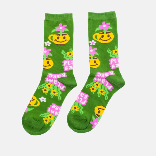 Plant Babe - Small Crew Socks - Gardening Gift