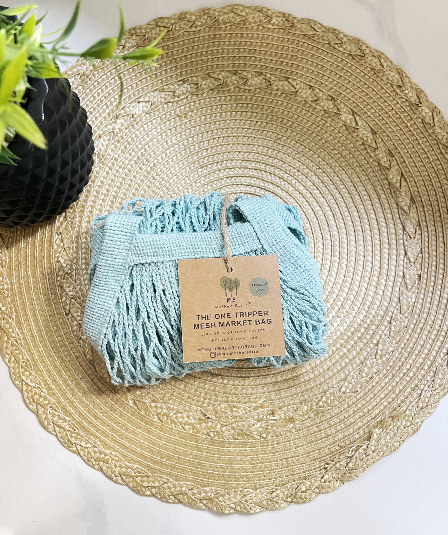 Mesh Market Bag – Sage Green | Zero Waste, Organic Cotton