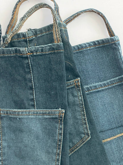 Repurposed Denim Wine Bag