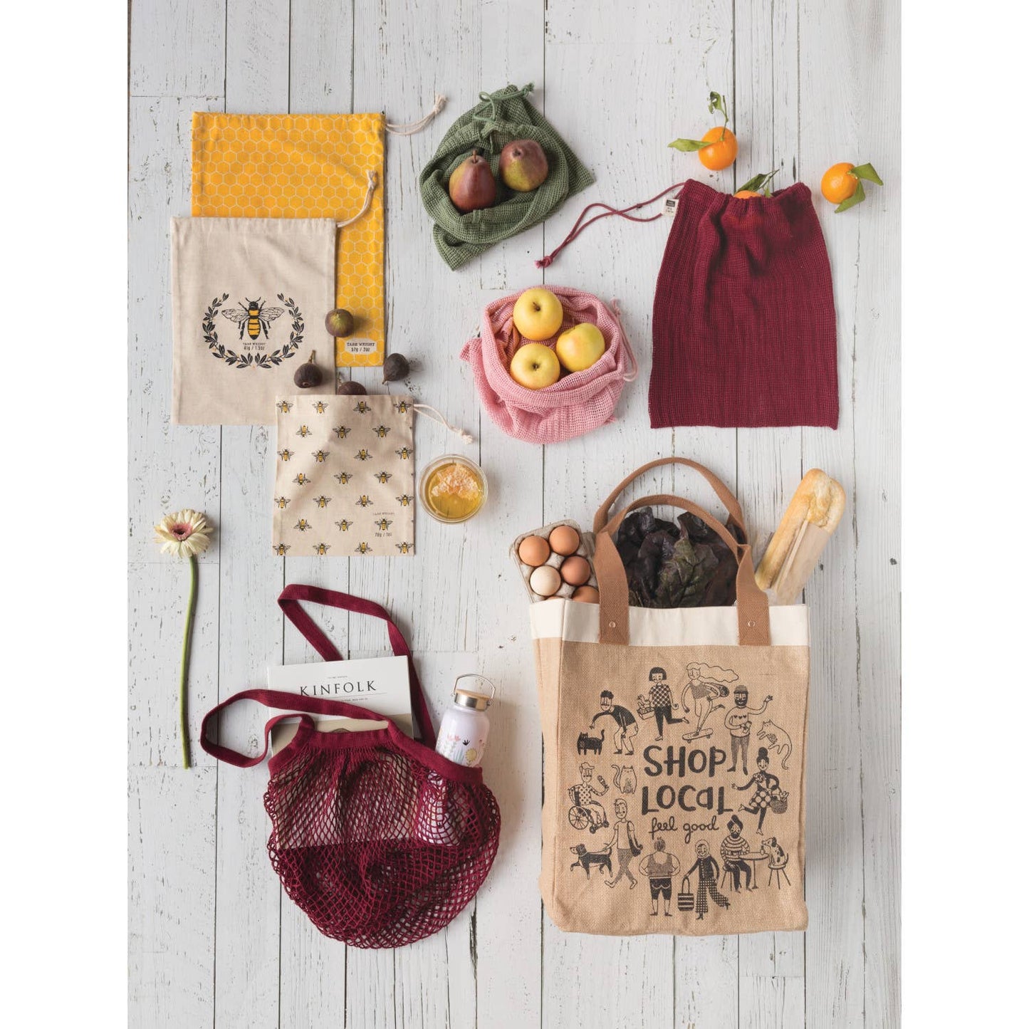 Le Marche Blush Mesh Produce Bags Set of 3