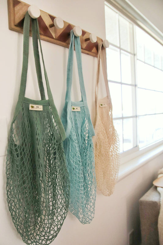Mesh Market Bag – Sage Green | Zero Waste, Organic Cotton