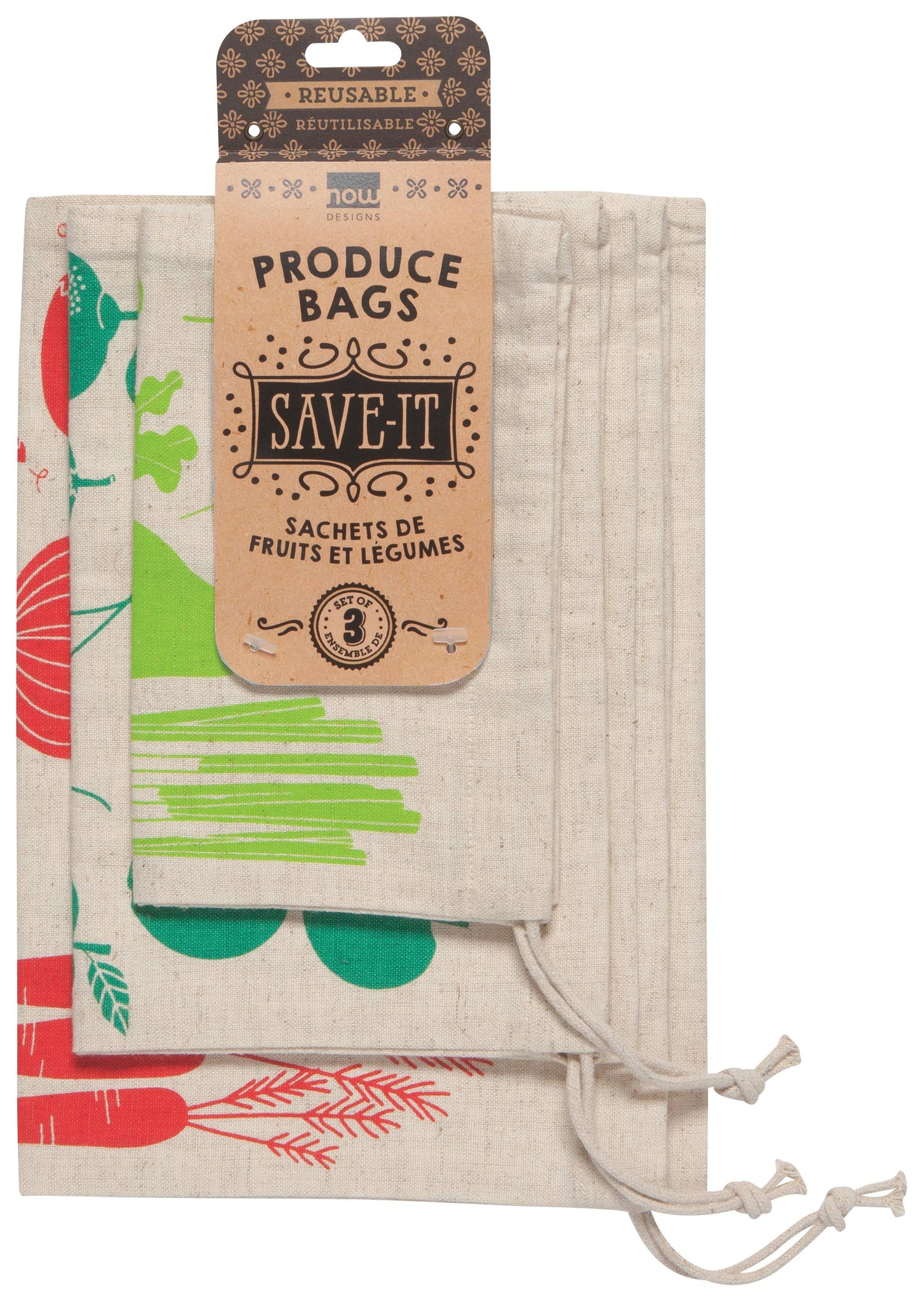 Fruit And Veggie Reusable Produce Bags Set of 3