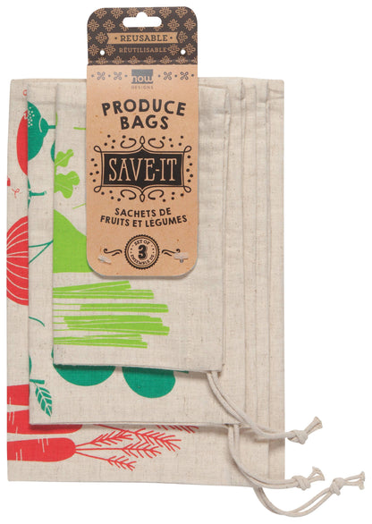 Fruit And Veggie Reusable Produce Bags Set of 3