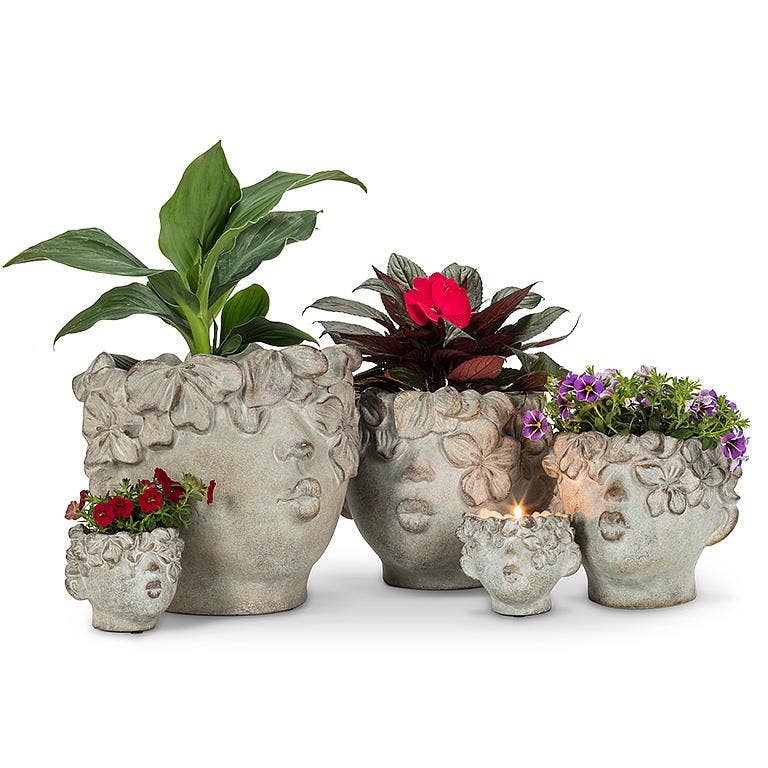 Mini Kissing Face Planter-4"H