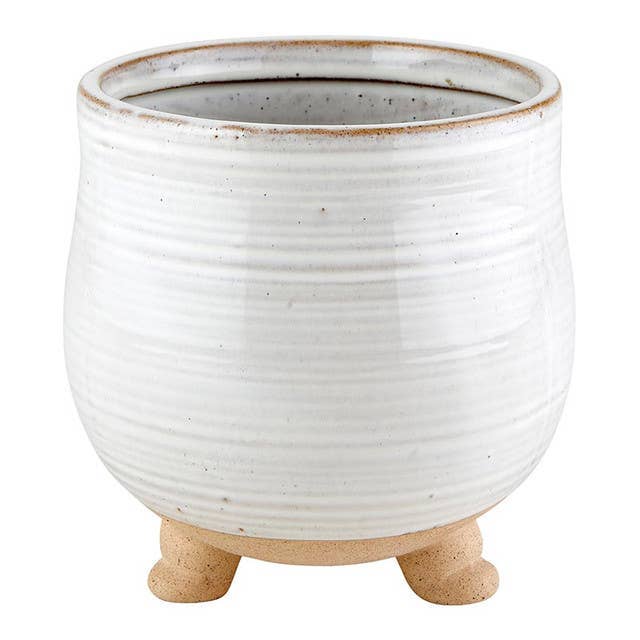 Glossy Porcelain Pot – Simple & Classic Design (5.5" Dia x 6" H)