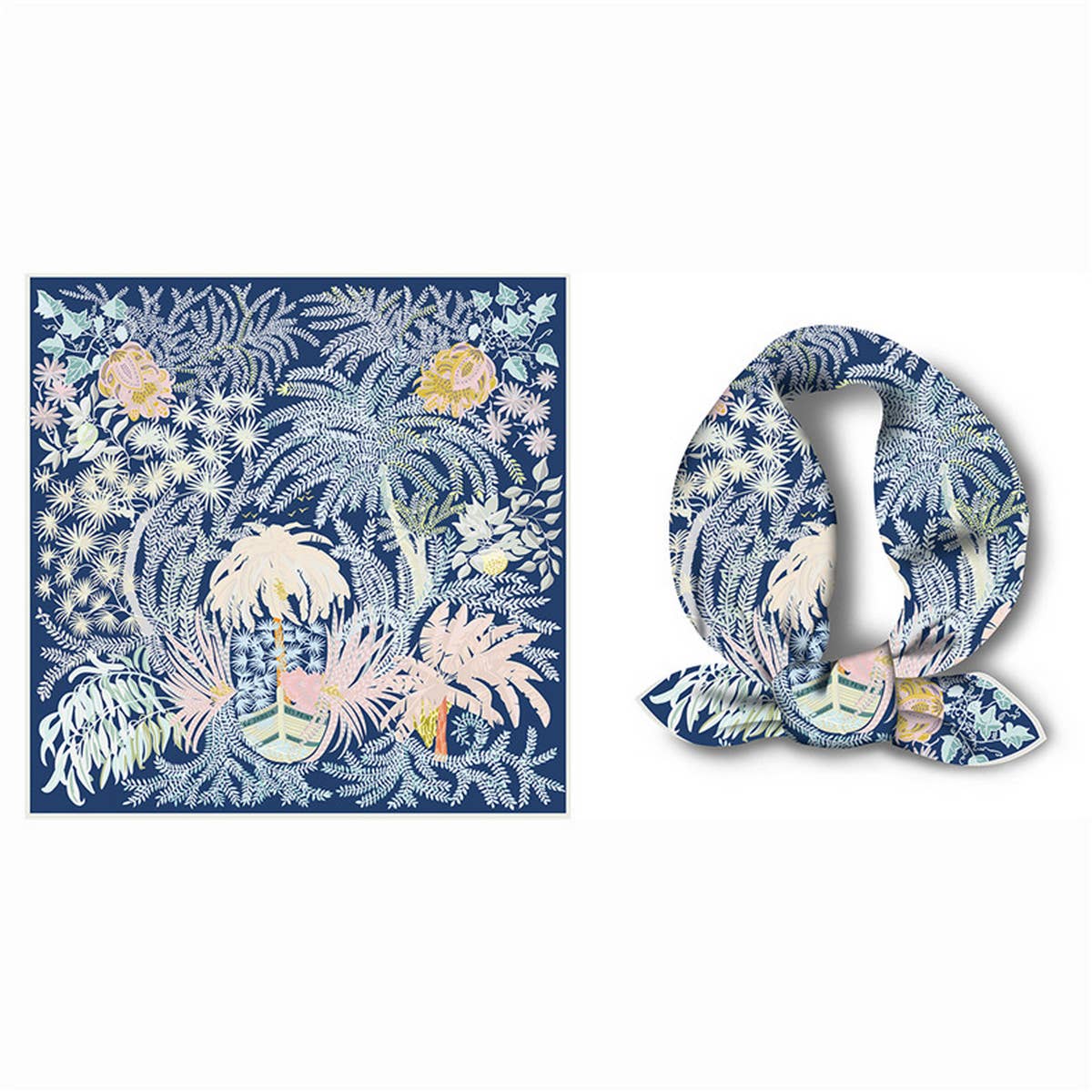 Scenic Floral Square Scarf