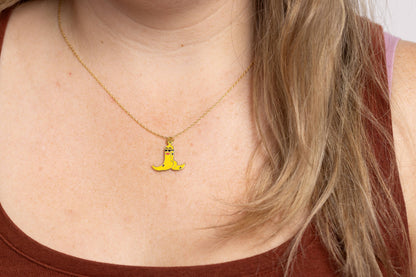 Banana Split Pendant Necklace - Funny & Punny Gold Jewelry