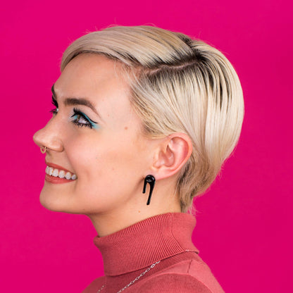 Droplet Black Stud Earrings