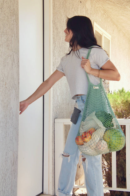Mesh Market Bag – Sage Green | Zero Waste, Organic Cotton