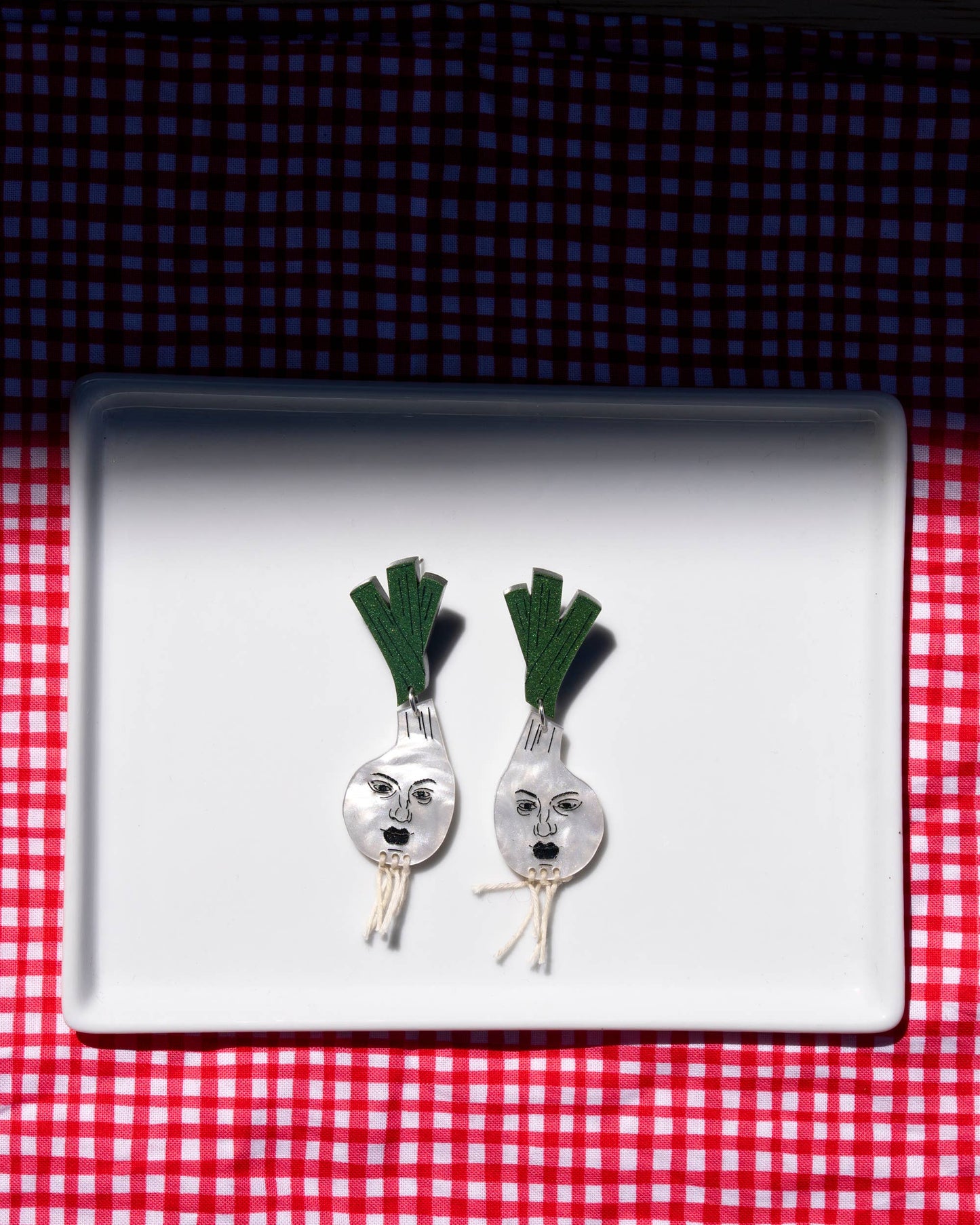 Green Onion Earrings