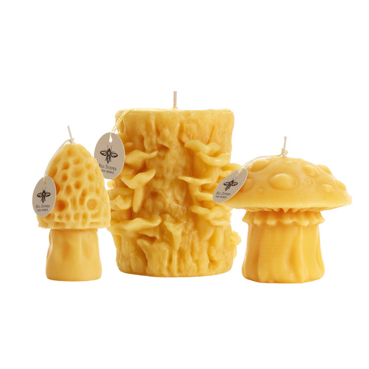 Mushroom Candles – 100% Pure Beeswax – 2 Styles