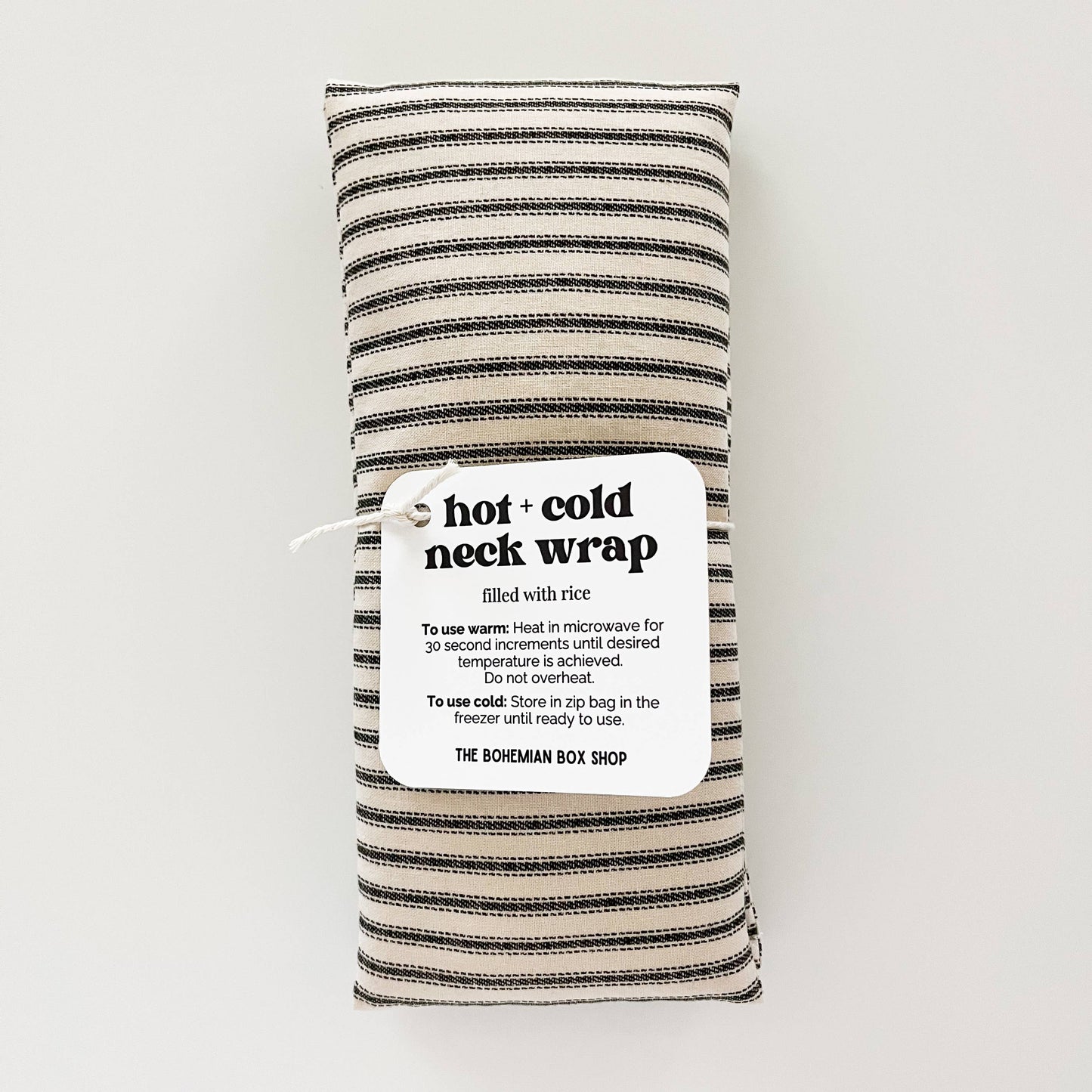 Hot & Cold Therapy Neck Wrap - Ivory and Black Stripes