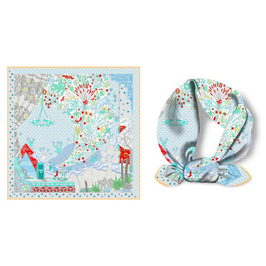 Scenic Floral Square Scarf