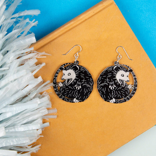 Black Possum Earrings – Small Size (Bestiary Collection)