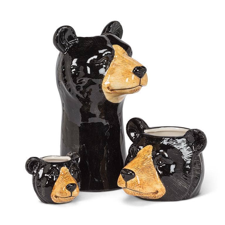 Small Black Bear Planter-2.5"H