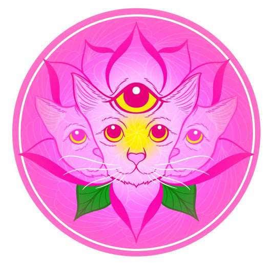 Sticker: 4 Eared Lotus 3” round vinyl