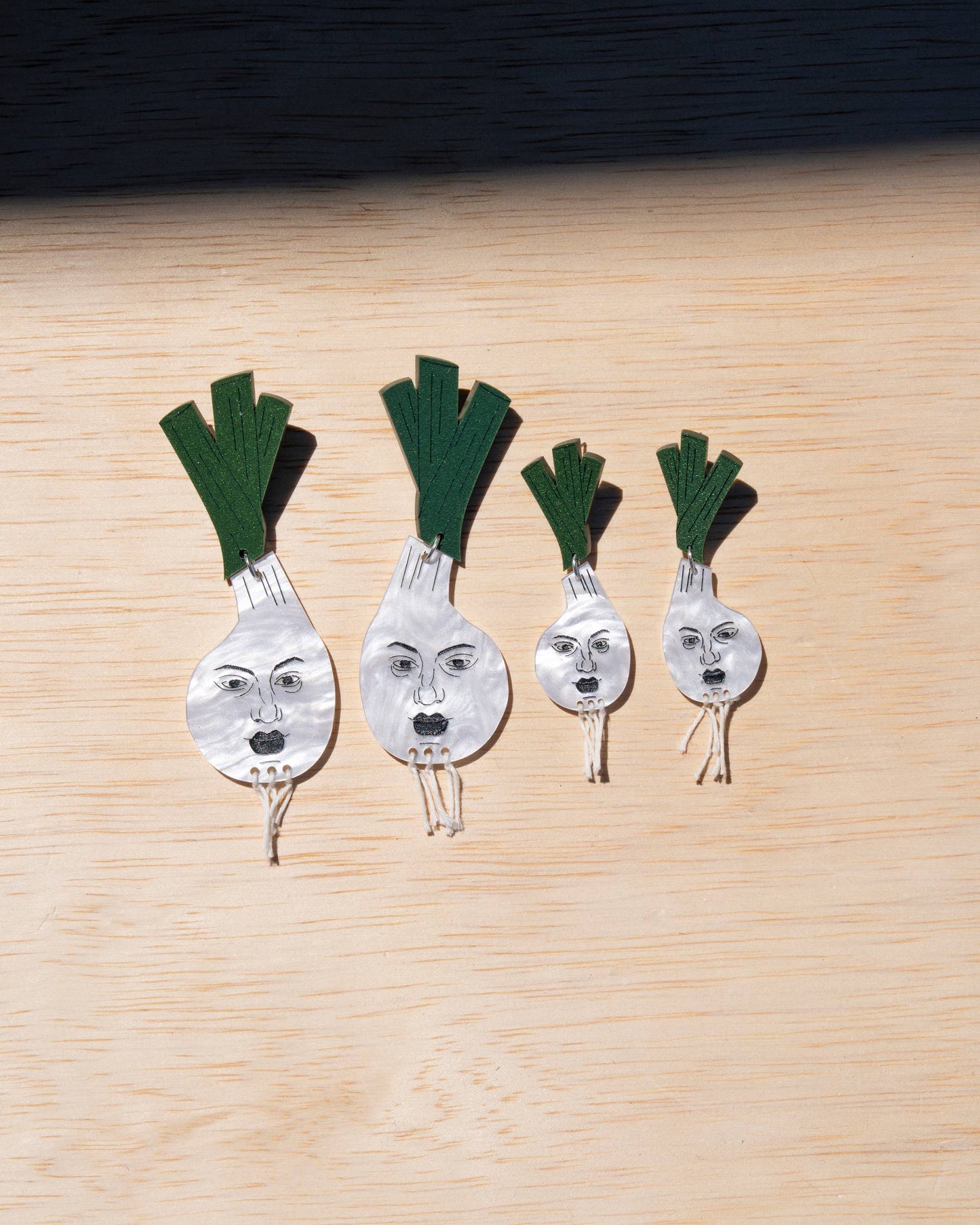 Green Onion Earrings