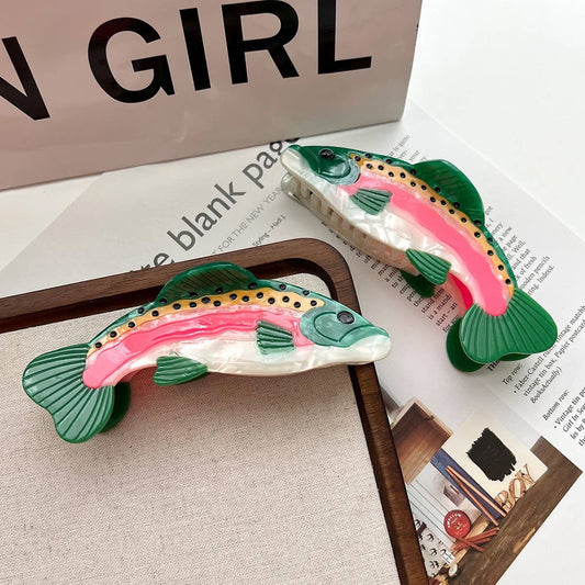 Rainbow Trout Acetate Hair Claw