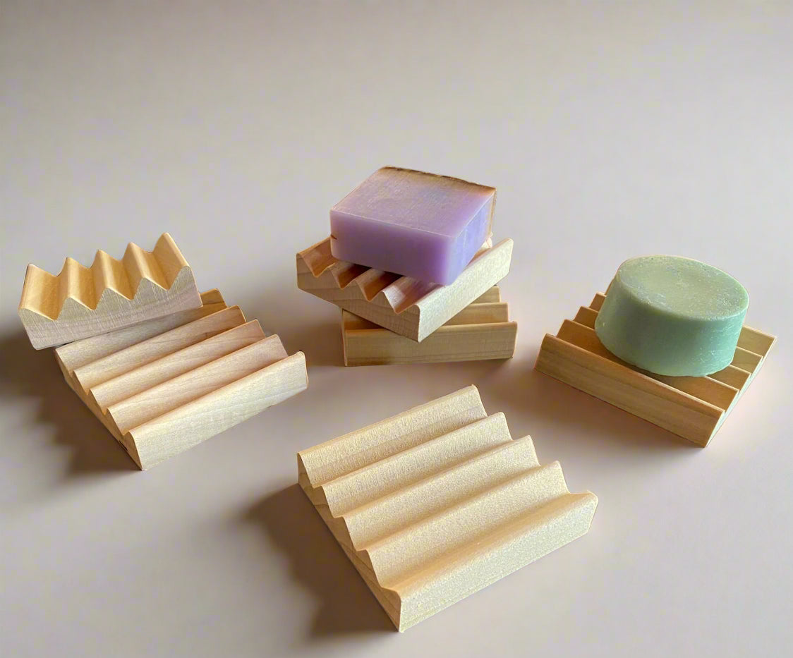 3" Natural wood soap dish