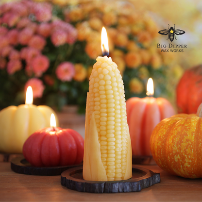 Corn Cob Candle – 100% Pure Beeswax – Hand-Poured
