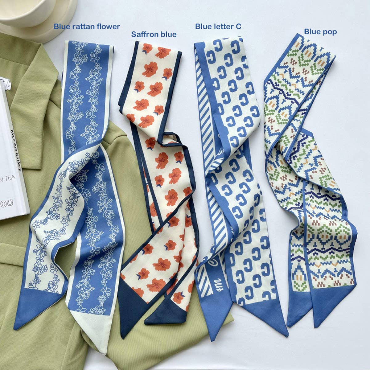 Narrow & Long Flower Scarf
