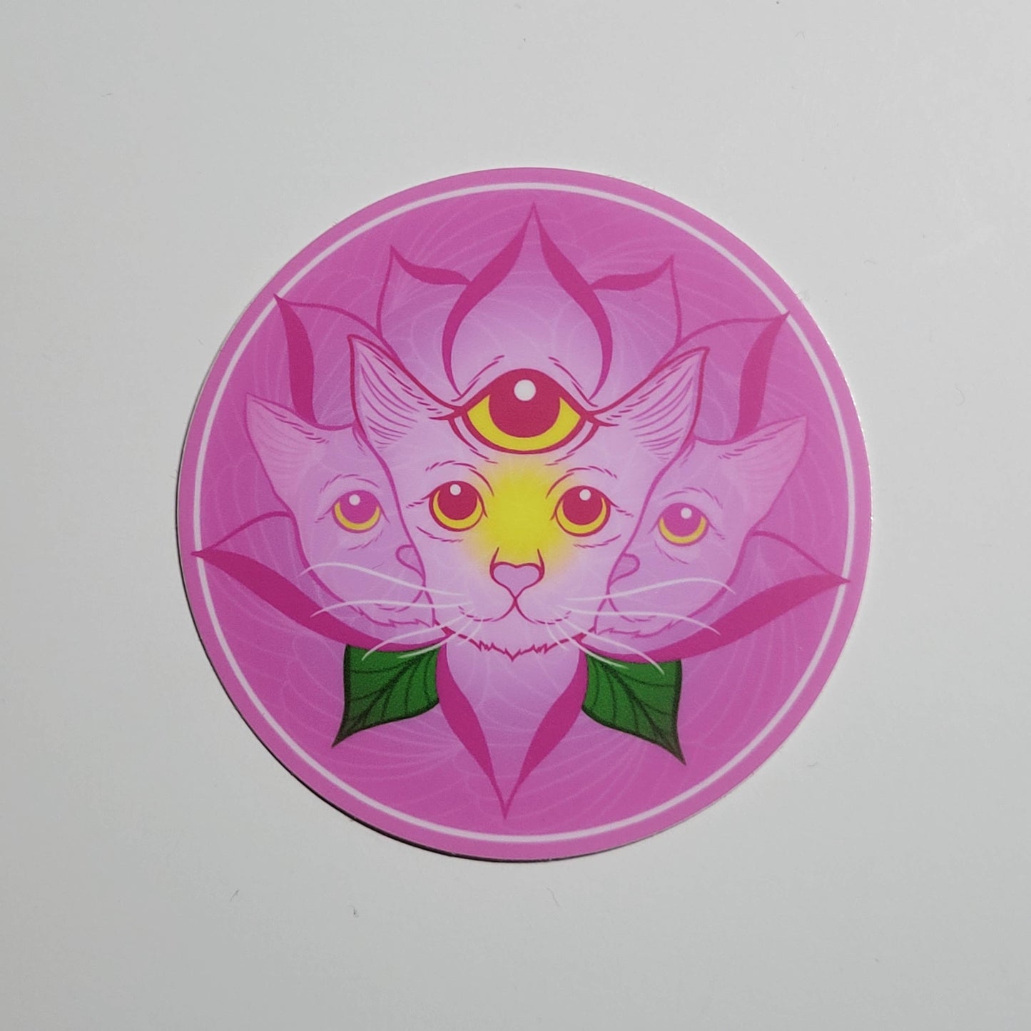 Sticker: 4 Eared Lotus 3” round vinyl