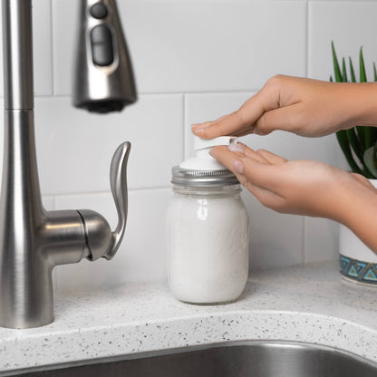 Jarware White Foaming Soap Dispenser Lid, Regular Mouth Jar