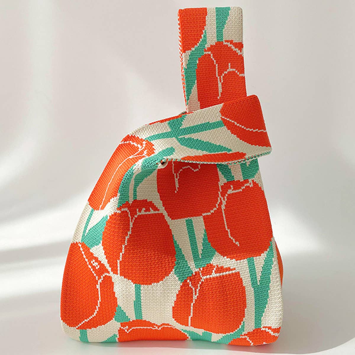 Poppy Knit Shoulder Bag – Floral Knit Tote