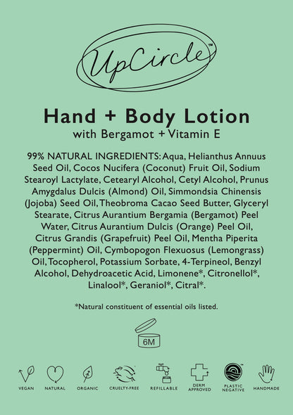 UpCircle Hand + Body Lotion with Bergamot Water