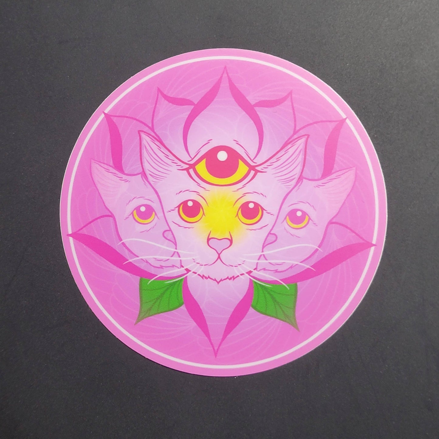 Sticker: 4 Eared Lotus 3” round vinyl