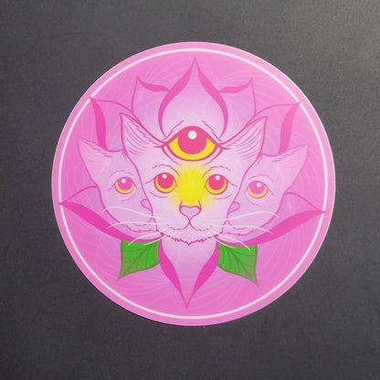 Sticker: 4 Eared Lotus 3” round vinyl