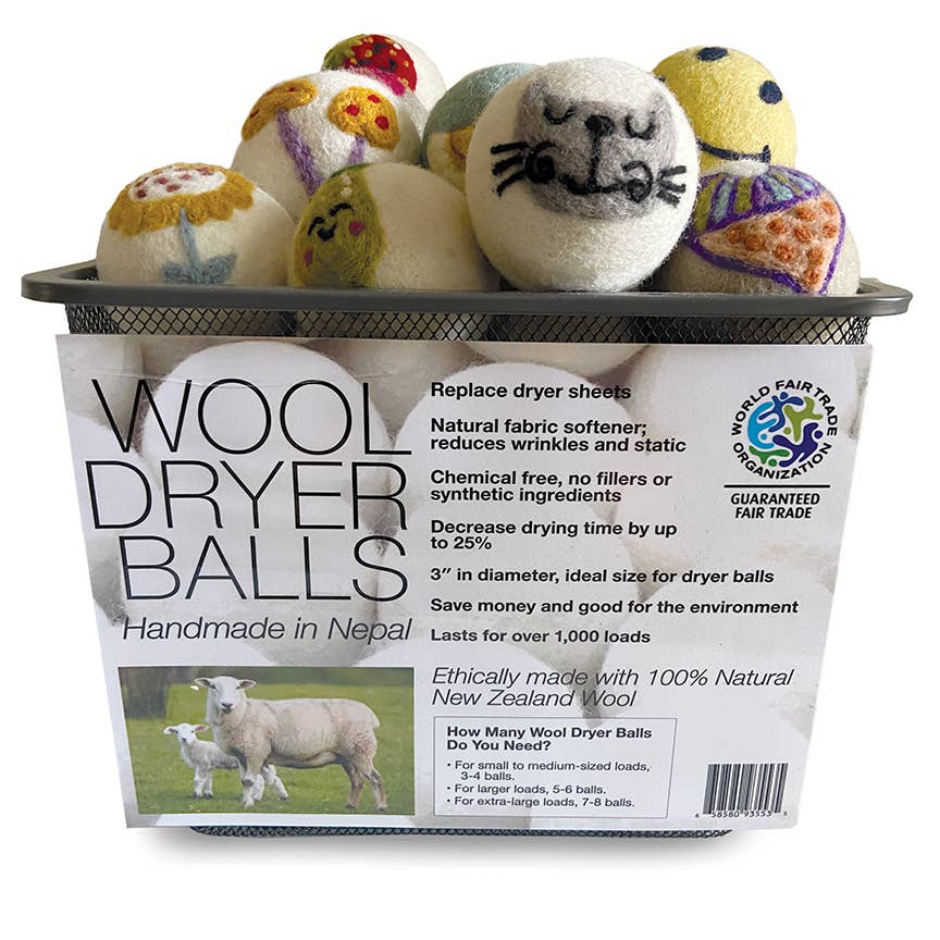 Hearts Eco Wool Dryer Balls Fair Trade