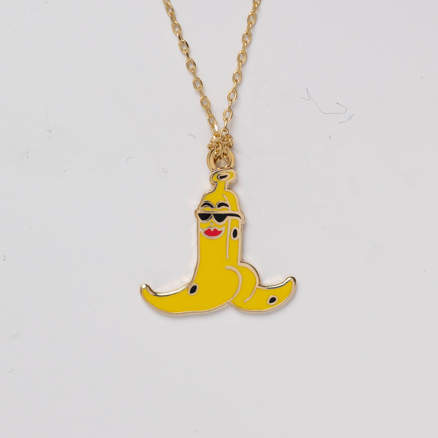 Banana Split Pendant Necklace - Funny & Punny Gold Jewelry