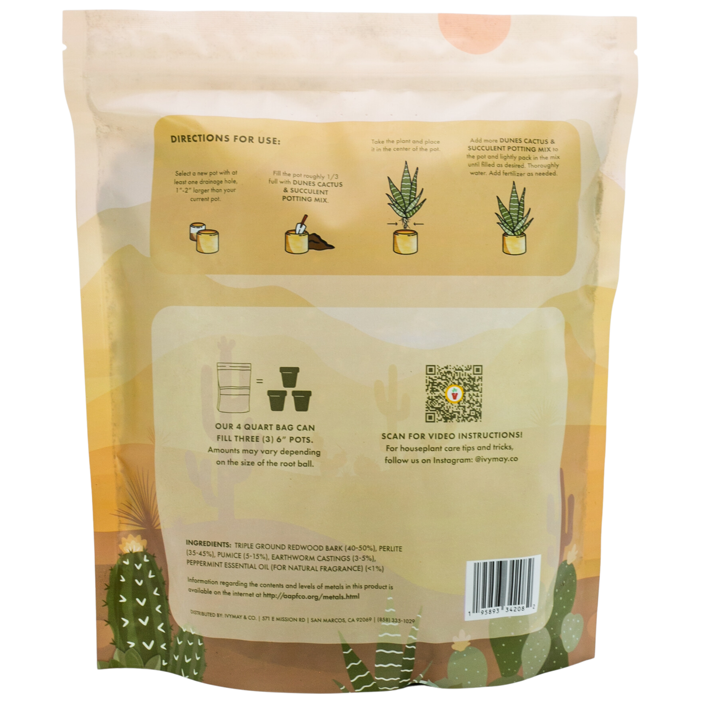 Organic Cactus & Succulent Potting Soil Mix