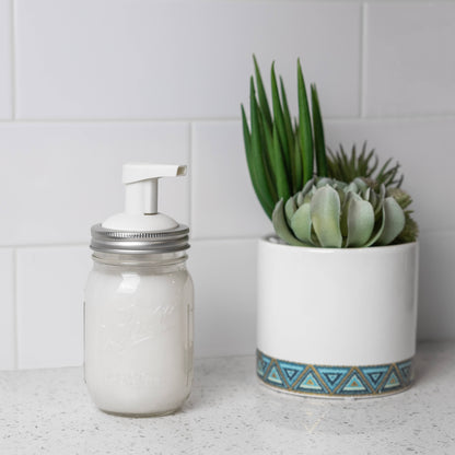 Jarware White Foaming Soap Dispenser Lid, Regular Mouth Jar