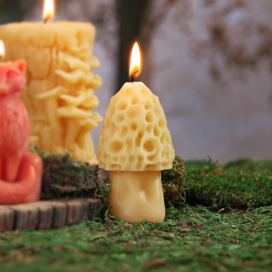 Mushroom Candles – 100% Pure Beeswax – 2 Styles