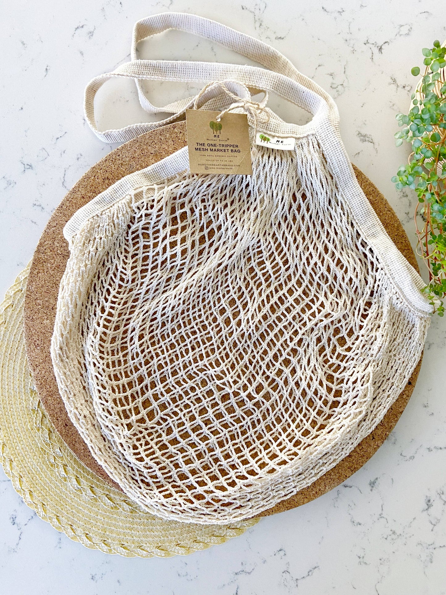 Mesh Market Bag – Sage Green | Zero Waste, Organic Cotton