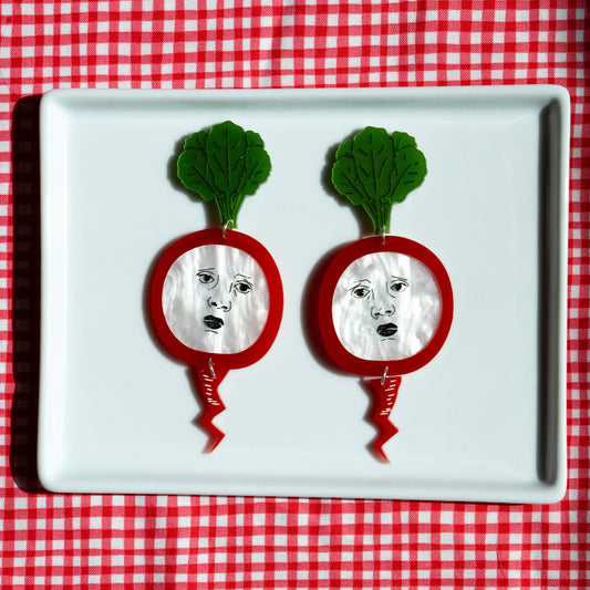 Radish Face Earrings