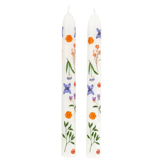 Floral Taper Candles – Set of Two
